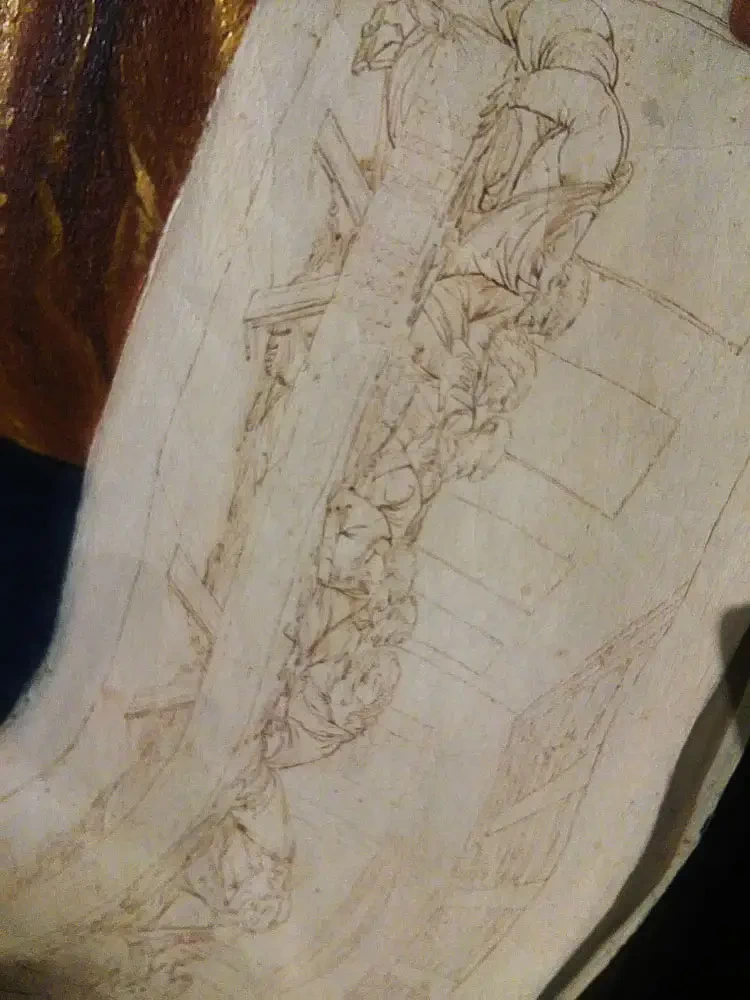 La corte di Ludovico il Moro, particolare del bozzetto dell’Ultima cena che Leonardo da Vinci presenta a Ludovico il Moro